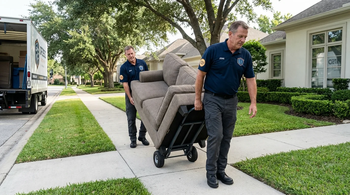 Local residential moving crew loading furniture in Wellston, OH